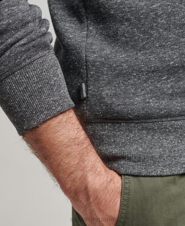 Superdry Hommes sweat ras du cou à logo essentiel en coton bio D64Z5226 vêtements gris foncé