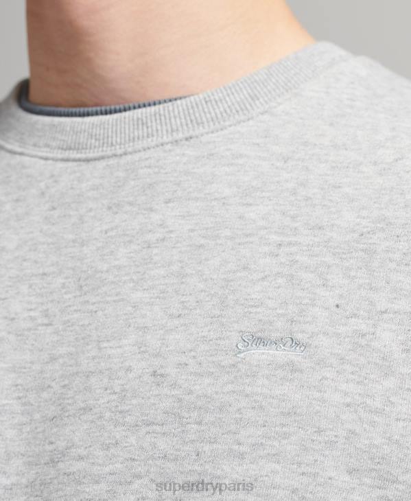 Superdry Hommes sweat ras du cou à logo essentiel en coton bio D64Z554 vêtements gris