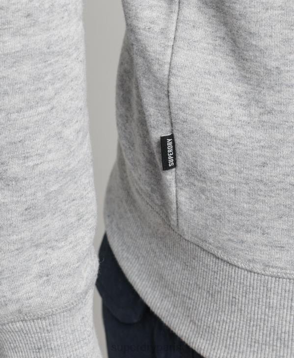 Superdry Hommes sweat ras du cou à logo essentiel en coton bio D64Z554 vêtements gris