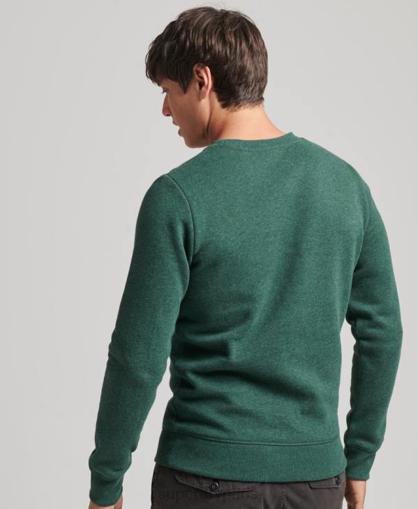 Superdry Hommes sweat ras du cou à logo essentiel en coton bio D64Z601 vêtements vert