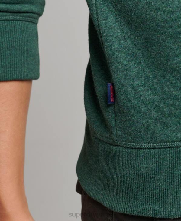 Superdry Hommes sweat ras du cou à logo essentiel en coton bio D64Z601 vêtements vert