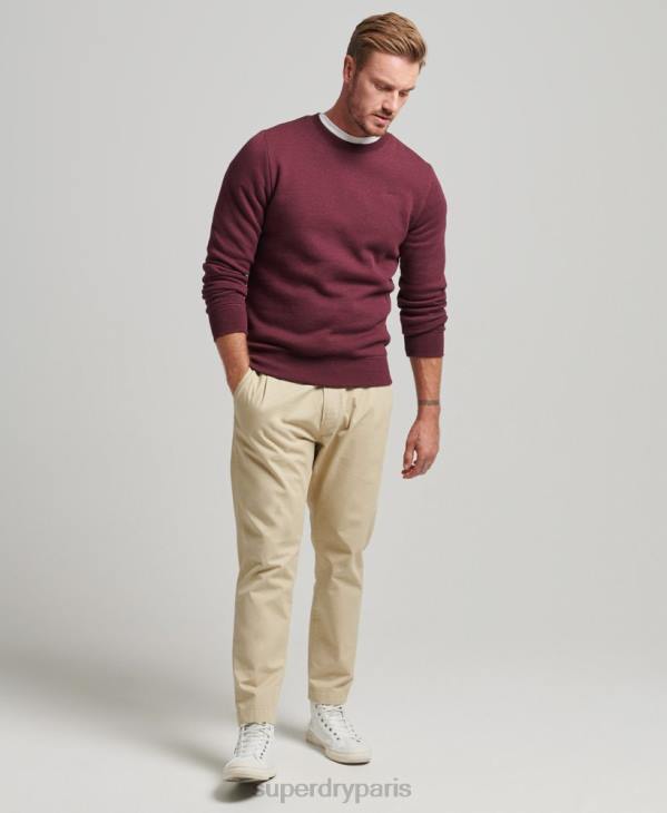 Superdry Hommes sweat ras du cou à logo essentiel en coton bio D64Z673 vêtements rouge