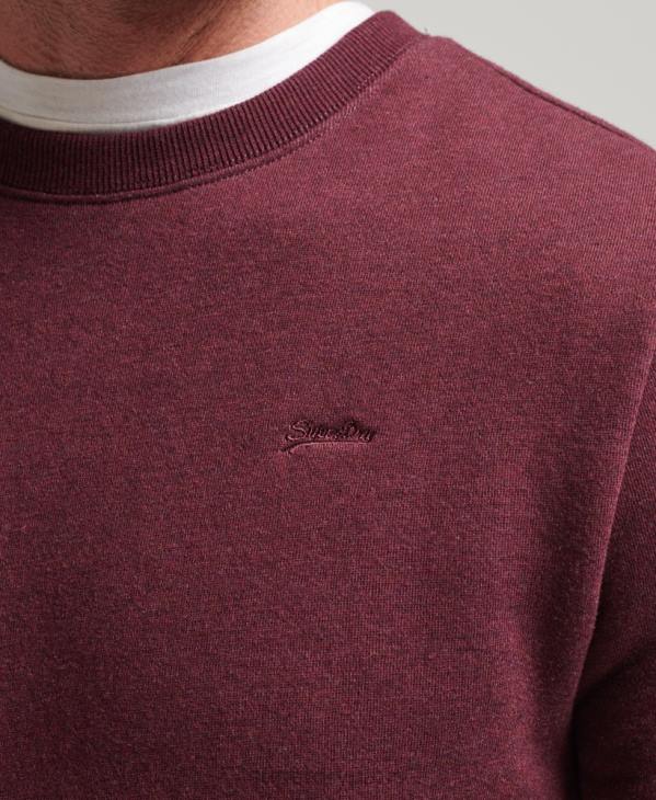 Superdry Hommes sweat ras du cou à logo essentiel en coton bio D64Z673 vêtements rouge