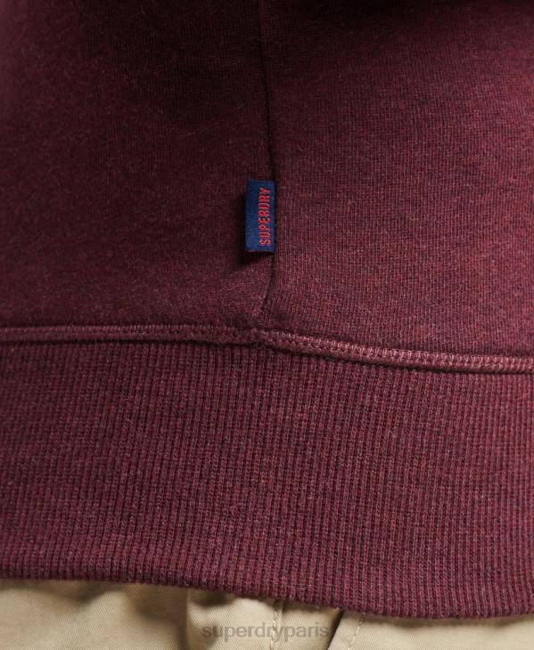 Superdry Hommes sweat ras du cou à logo essentiel en coton bio D64Z673 vêtements rouge