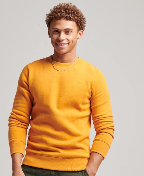 Superdry Hommes sweat ras du cou à logo essentiel en coton bio D64Z705 vêtements jaune