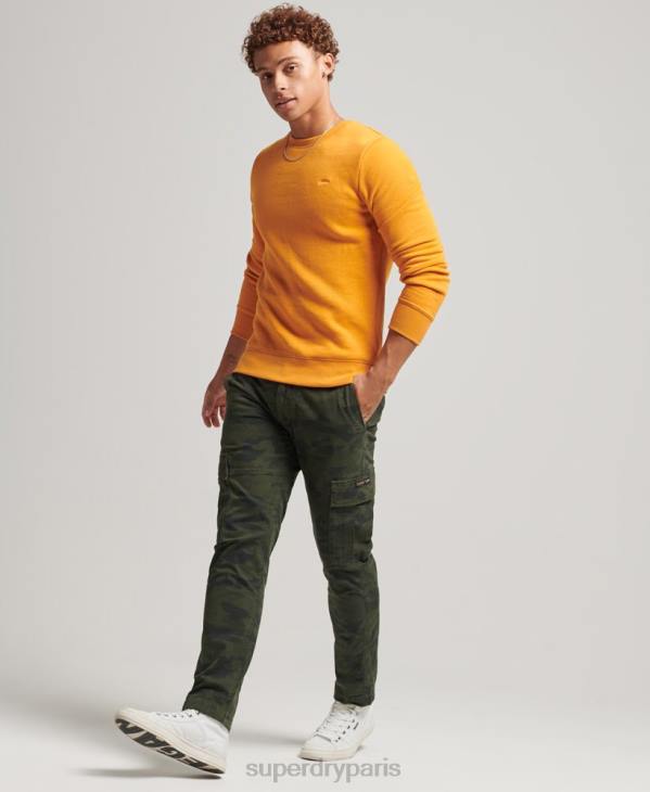 Superdry Hommes sweat ras du cou à logo essentiel en coton bio D64Z705 vêtements jaune