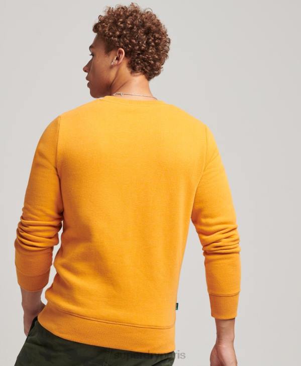 Superdry Hommes sweat ras du cou à logo essentiel en coton bio D64Z705 vêtements jaune