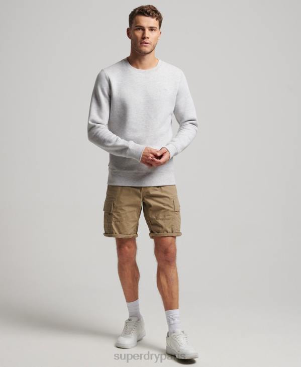 Superdry Hommes sweat ras du cou à logo essentiel en coton bio D64Z770 vêtements gris clair