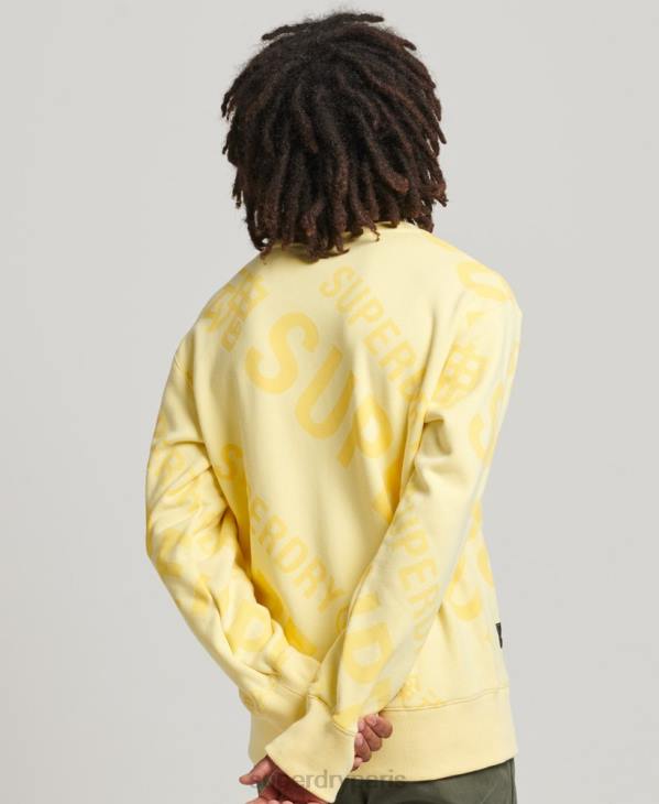 Superdry Hommes sweat ras du cou à logo imprimé sur l'ensemble D64Z3435 vêtements jaune