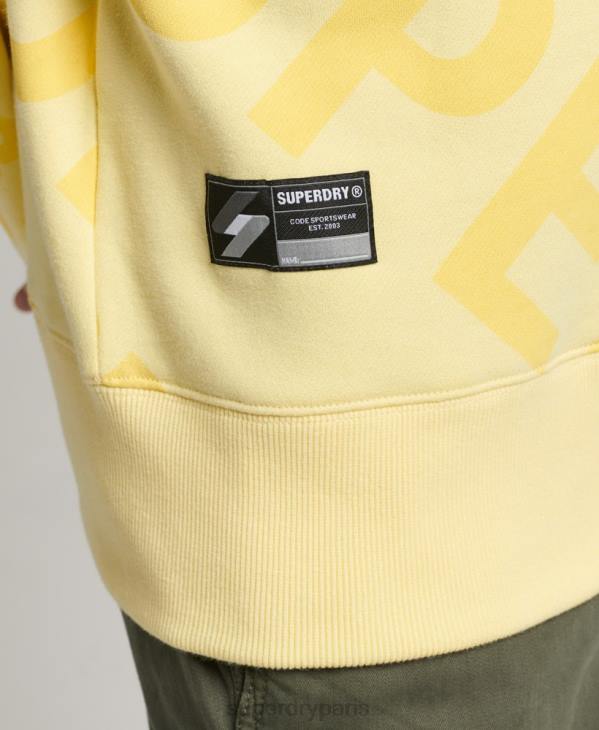 Superdry Hommes sweat ras du cou à logo imprimé sur l'ensemble D64Z3435 vêtements jaune