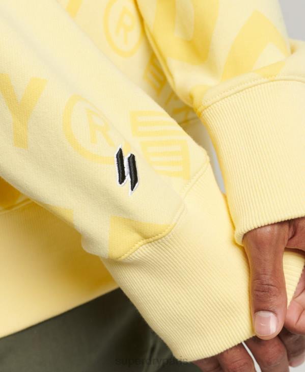 Superdry Hommes sweat ras du cou à logo imprimé sur l'ensemble D64Z3435 vêtements jaune