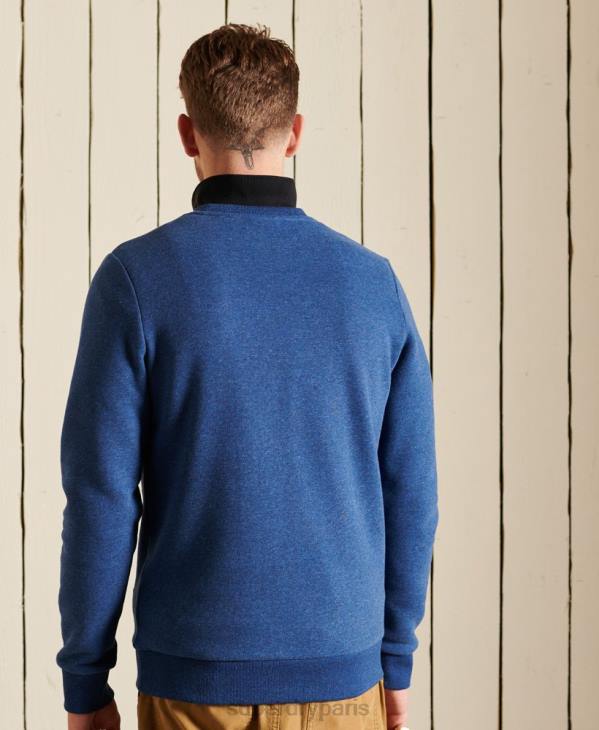 Superdry Hommes sweat ras du cou à logo vintage D64Z5181 vêtements bleu