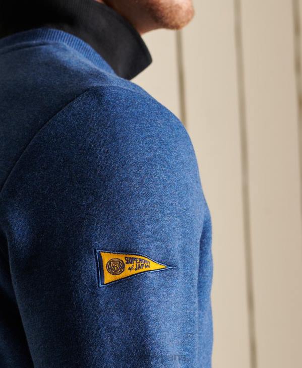 Superdry Hommes sweat ras du cou à logo vintage D64Z5181 vêtements bleu