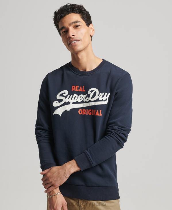 Superdry Hommes sweat ras du cou soda pop à logo vintage D64Z4997 vêtements marine