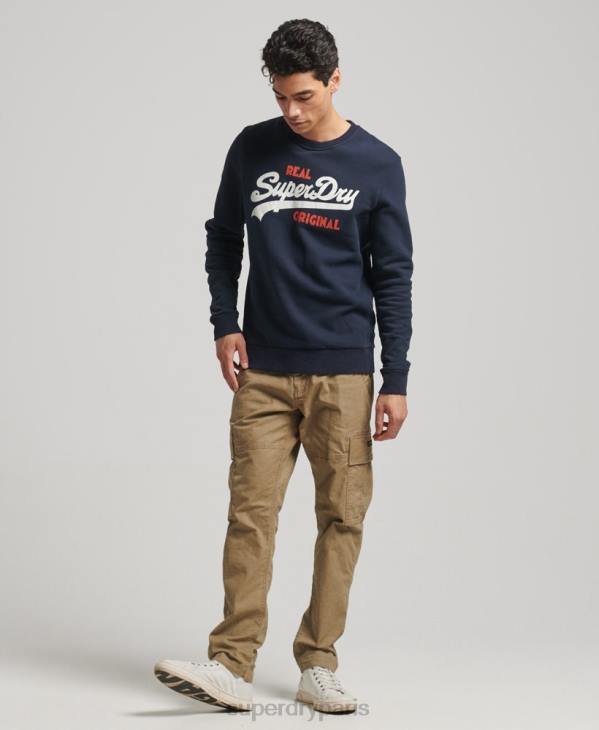 Superdry Hommes sweat ras du cou soda pop à logo vintage D64Z4997 vêtements marine