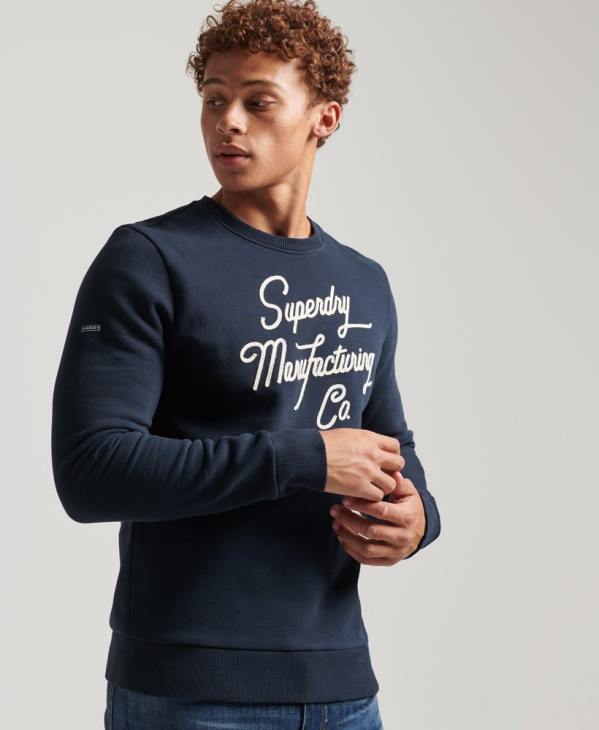 Superdry Hommes sweat ras du cou stylé et confectionné D64Z761 vêtements marine