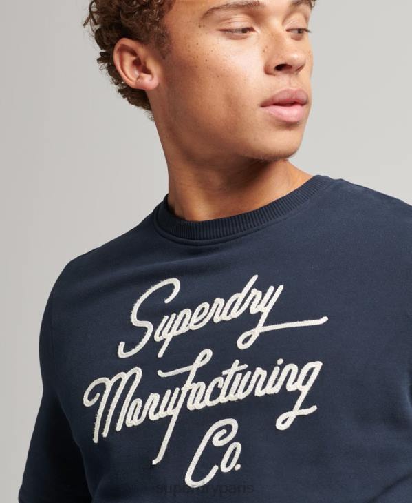 Superdry Hommes sweat ras du cou stylé et confectionné D64Z761 vêtements marine