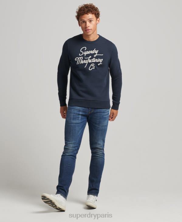 Superdry Hommes sweat ras du cou stylé et confectionné D64Z761 vêtements marine