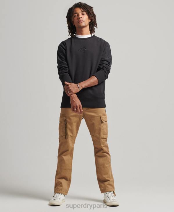 Superdry Hommes sweat ras du cou xp-d hybride mélange de tissus D64Z794 vêtements noir