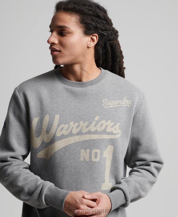 Superdry Hommes sweat-shirt collégial D64Z782 vêtements gris foncé