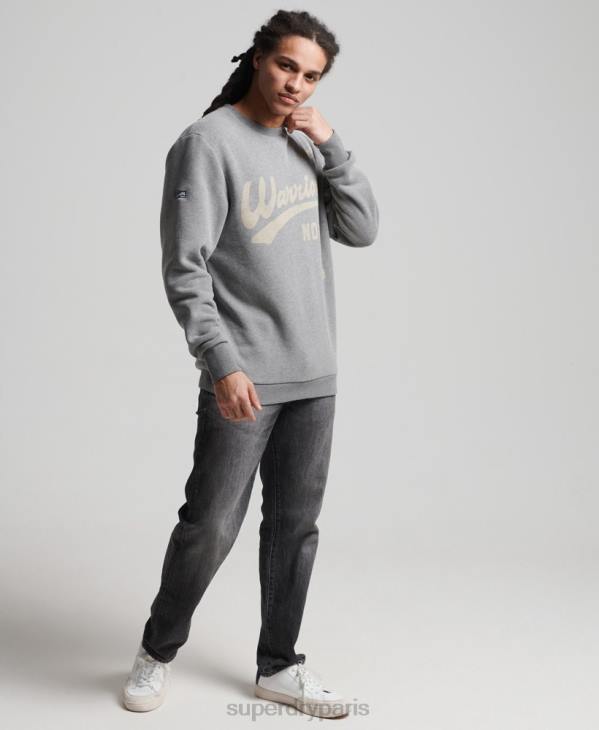 Superdry Hommes sweat-shirt collégial D64Z782 vêtements gris foncé