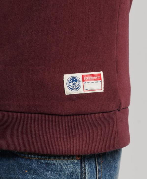 Superdry Hommes sweat-shirt d'équipe collégiale de style script vintage D64Z828 vêtements rouge