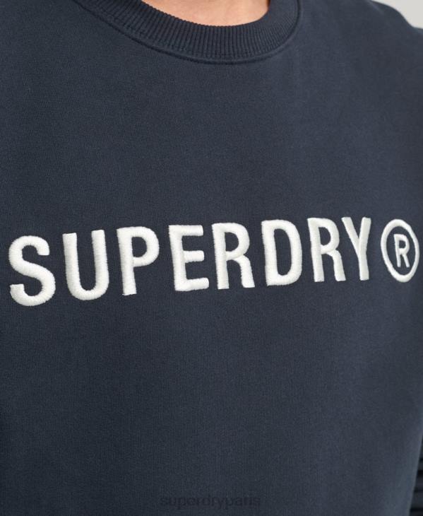 Superdry Hommes sweat-shirt d'équipe de travail à logo corporation D64Z5061 vêtements marine