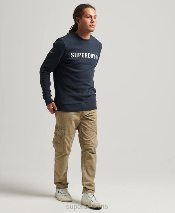 Superdry Hommes sweat-shirt d'équipe de travail à logo corporation D64Z5061 vêtements marine