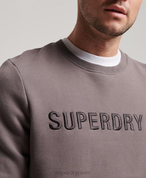 Superdry Hommes sweat-shirt d'équipe de travail à logo corporation D64Z5203 vêtements gris foncé