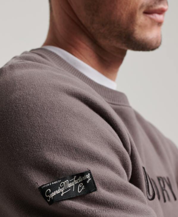 Superdry Hommes sweat-shirt d'équipe de travail à logo corporation D64Z5203 vêtements gris foncé