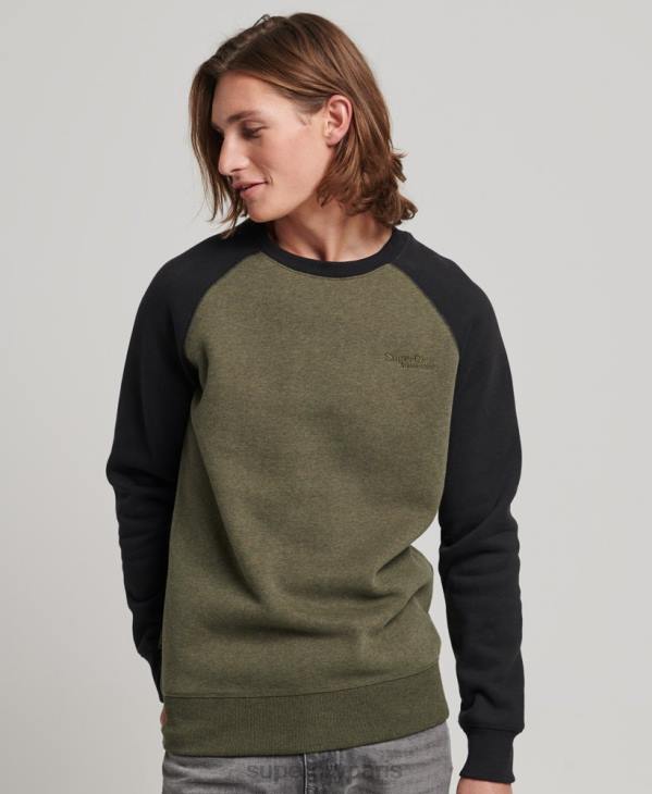 Superdry Hommes sweat-shirt de baseball D64Z506 vêtements vert