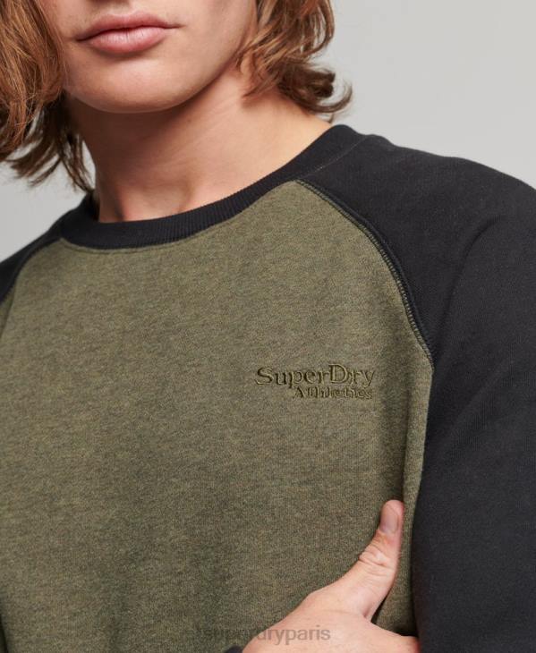 Superdry Hommes sweat-shirt de baseball D64Z506 vêtements vert