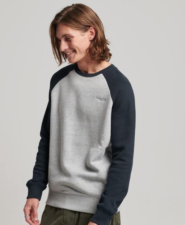 Superdry Hommes sweat-shirt de baseball D64Z555 vêtements gris