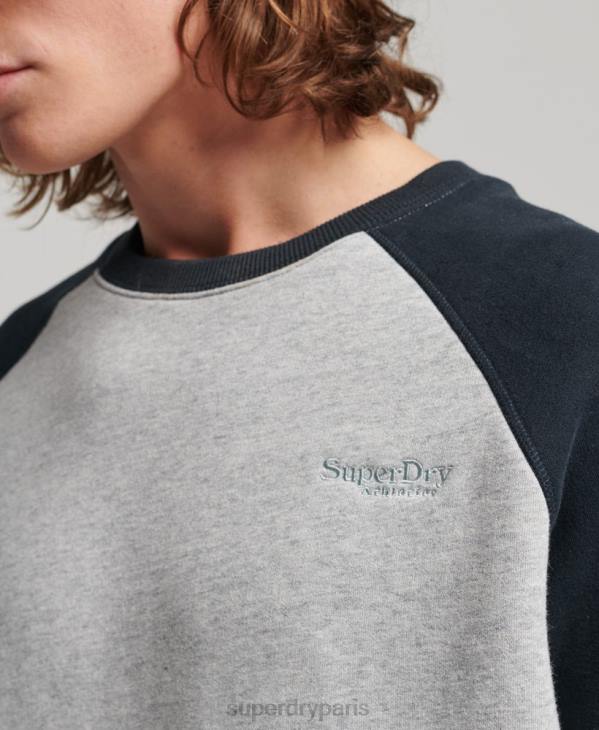Superdry Hommes sweat-shirt de baseball D64Z555 vêtements gris