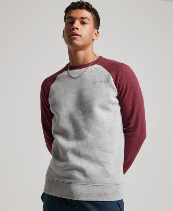 Superdry Hommes sweat-shirt de baseball D64Z699 vêtements gris clair