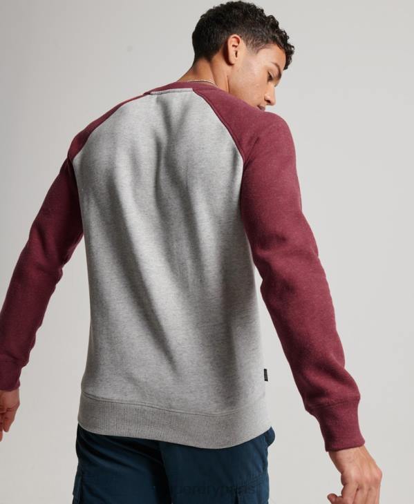 Superdry Hommes sweat-shirt de baseball D64Z699 vêtements gris clair