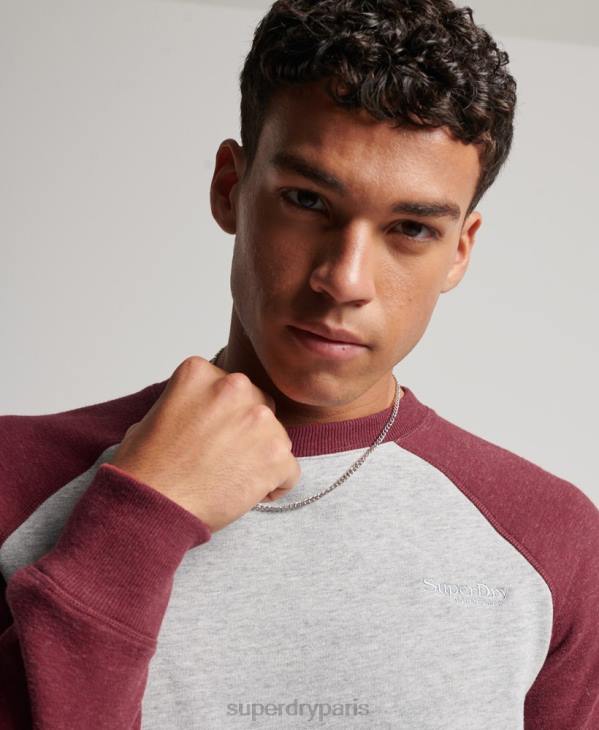 Superdry Hommes sweat-shirt de baseball D64Z699 vêtements gris clair