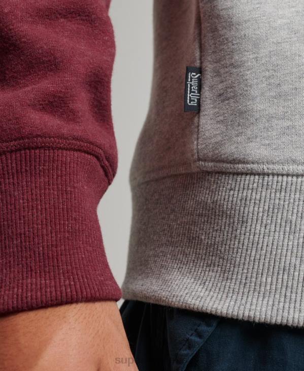 Superdry Hommes sweat-shirt de baseball D64Z699 vêtements gris clair