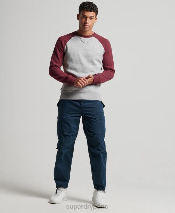 Superdry Hommes sweat-shirt de baseball D64Z699 vêtements gris clair