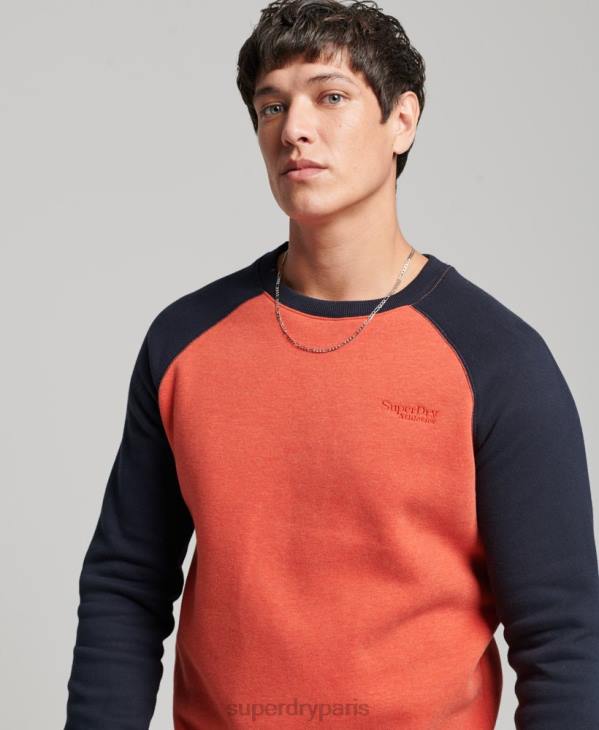 Superdry Hommes sweat-shirt de baseball D64Z700 vêtements orange