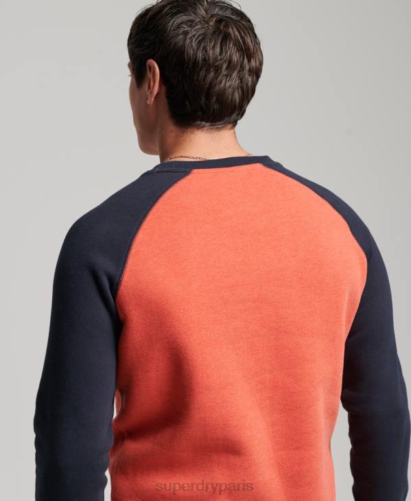 Superdry Hommes sweat-shirt de baseball D64Z700 vêtements orange
