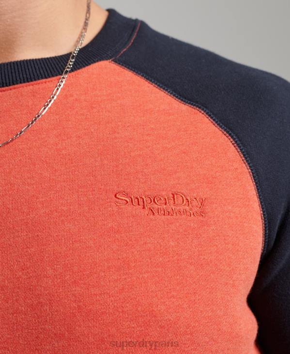 Superdry Hommes sweat-shirt de baseball D64Z700 vêtements orange