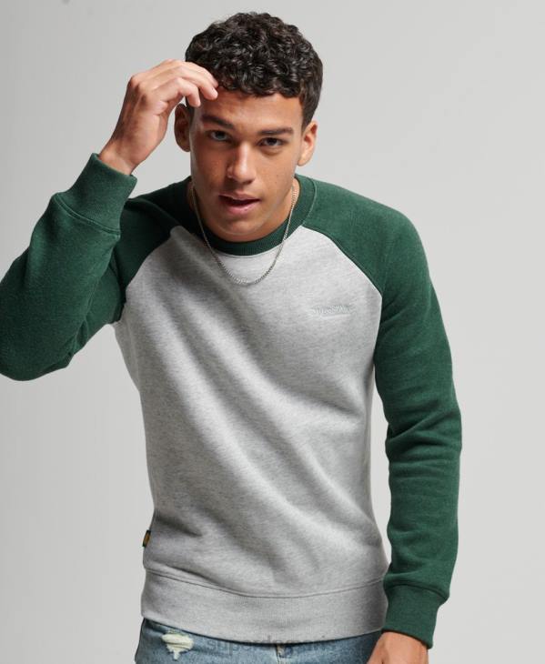 Superdry Hommes sweat-shirt de baseball D64Z788 vêtements vert
