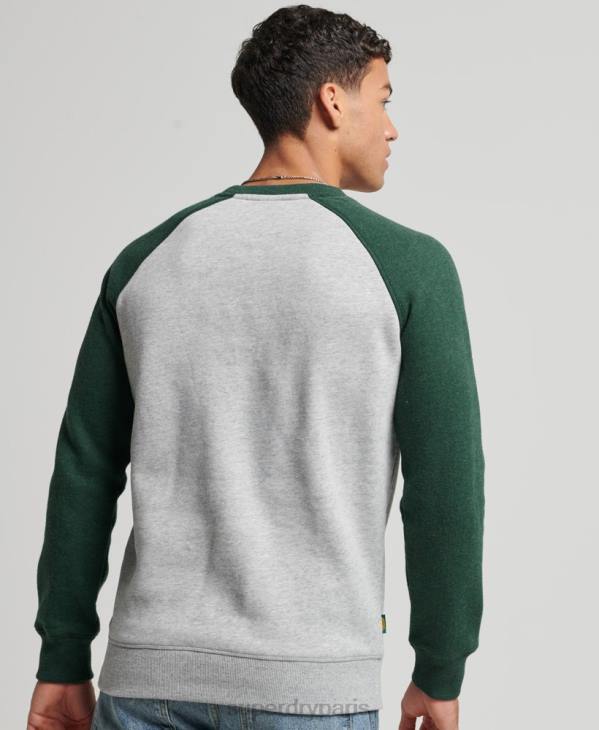 Superdry Hommes sweat-shirt de baseball D64Z788 vêtements vert
