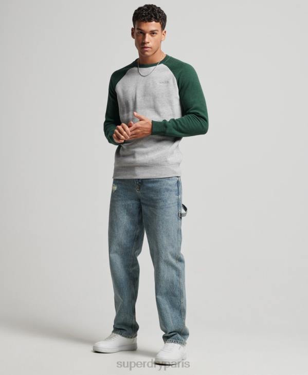 Superdry Hommes sweat-shirt de baseball D64Z788 vêtements vert