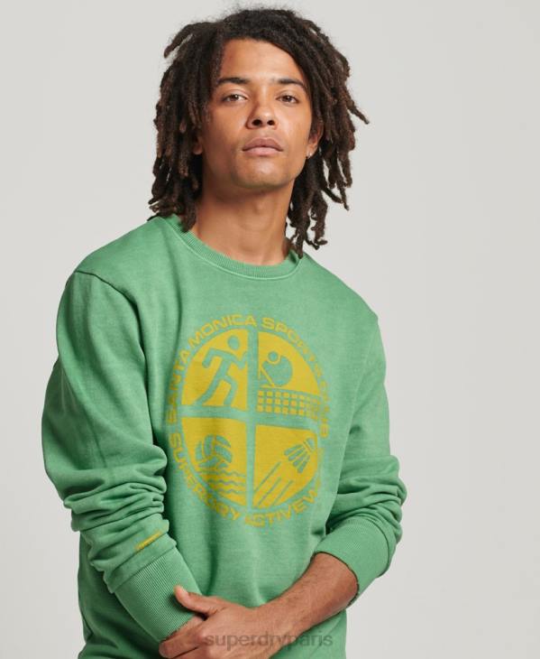 Superdry Hommes sweat-shirt de l'équipe du club d'athlétisme D64Z634 vêtements vert