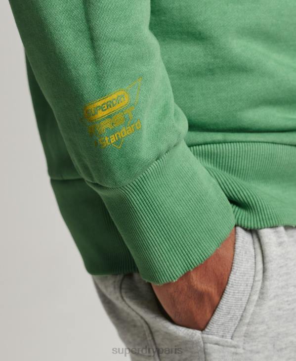 Superdry Hommes sweat-shirt de l'équipe du club d'athlétisme D64Z634 vêtements vert
