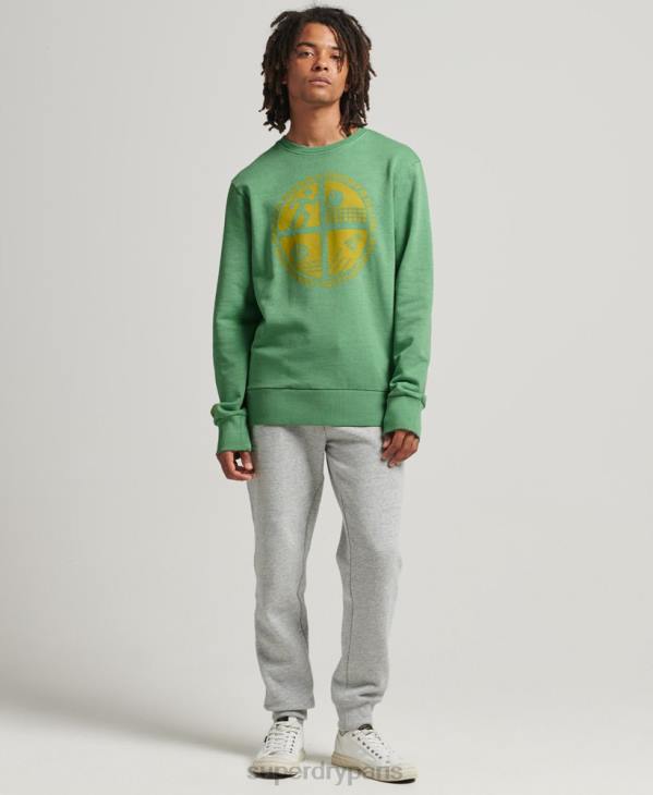 Superdry Hommes sweat-shirt de l'équipe du club d'athlétisme D64Z634 vêtements vert