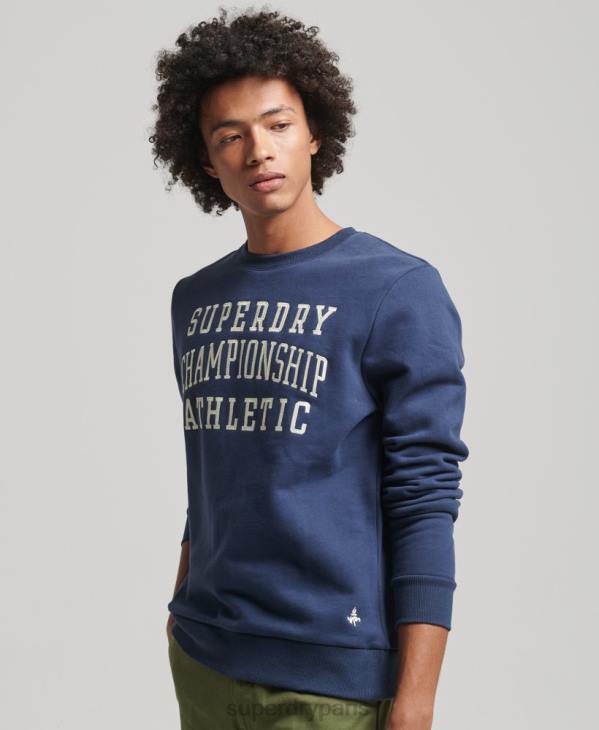 Superdry Hommes sweat-shirt de sport vintage D64Z605 vêtements marine
