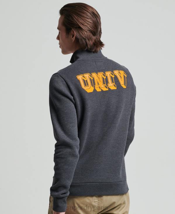 Superdry Hommes sweat-shirt henley athlétique vintage D64Z5040 vêtements gris foncé
